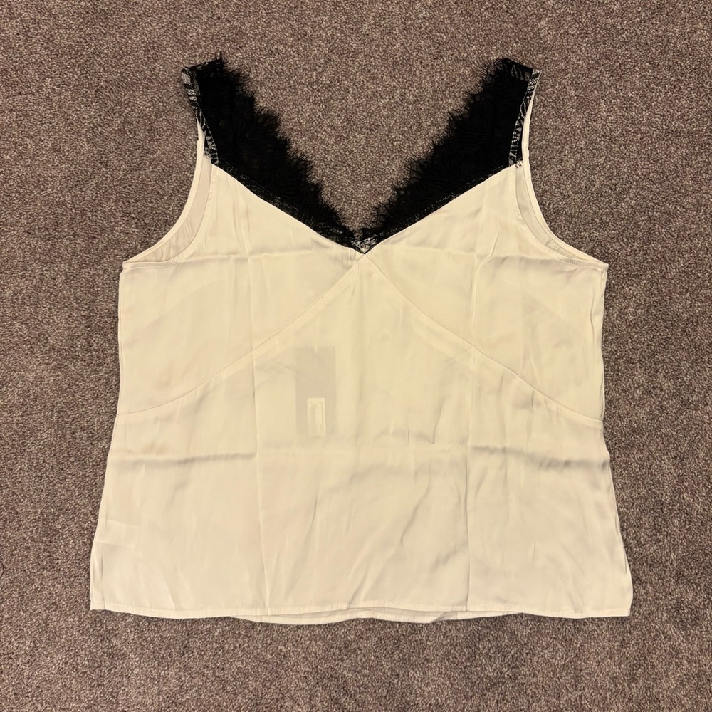 Worthington Women's Sleeveless Tank Top Size L White Black V-Neck NWT $48 - Picture 6 of 14